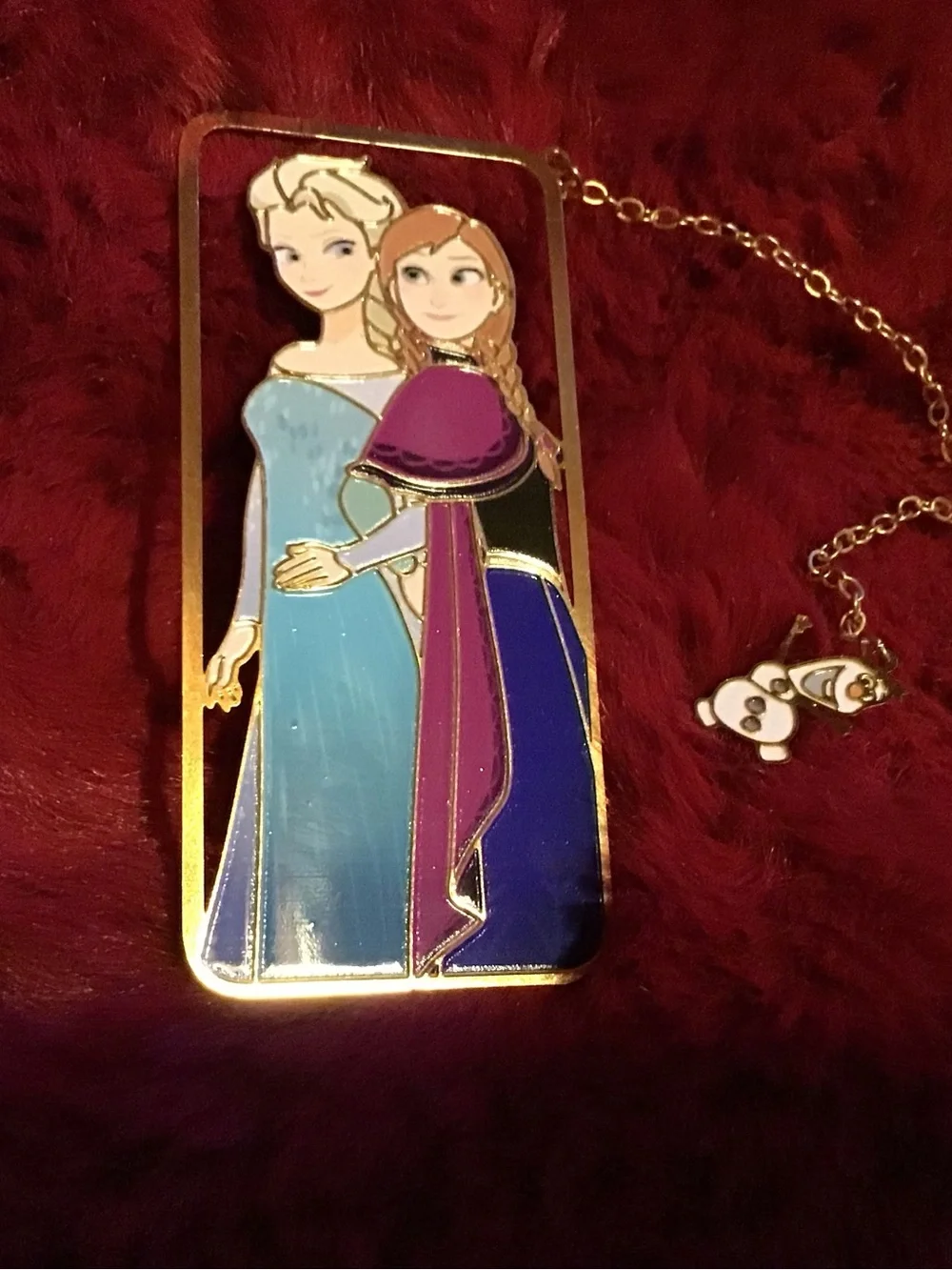 Frozen Sisters Enamel Bookmark - Blue & Purple